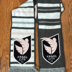 Ruffneck Angel City FC ACFC Stripe‎ Wordmark Woven Scarf Pink Grey Gray Photo 0