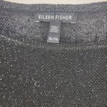 Eileen Fisher Black Gold Metallic Sheer Pullover Tunic Top Blouse Photo 2