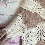 Sun & Shadow  WOOL MOHAIR OPEN CROCHET KNIT FOLDOVER COWL NECK SWEATER M Photo 11