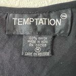 Temptation Black Purple Floral Fringe Dress Midi Medium Photo 5