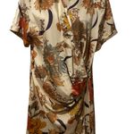 Blush BJ Elegant Floral Midi Dress in Cream and Orange Photo 0