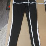 Jessica Simpson  Black and White Striped Drawstring Track Pants Size M Training Photo 6