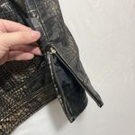 Peck & Peck  100% Leather Jacket Coat Women XL Crocodile Lined Full Zip Metallic Photo 4