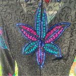 VINTAGE SILK CARINA SEQUIN Black Long Sleeve Shift Dress Beaded M Size M Photo 6