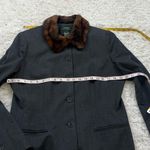 Ralph Lauren Lauren  Vintage Wool Faux Fur Collar Blazer Jacket Gray Brown 12 Photo 4
