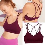 Old Navy Active Burgundy Red Strappy Stretchy Sports Bra XL Photo 5
