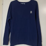 Hill House  navy blue soft pullover embroidered knit sweater size Large Photo 0