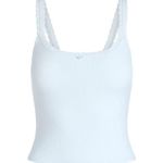 SKIMS Soft Lounge Lace Trim Ribbed Camisole Cami Shirt in Mineral Blue Photo 0
