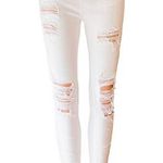 Wild Fable Distressed High Rise Skinny White Denim Blue Jeans ~ Women's Size 2 Photo 0