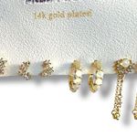 Free People  Quinn 14K Gold Plated Stud Set in Gold Opal NWT Dainty Ethereal Photo 1