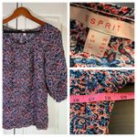 Esprit  Cottage Blouse Womens 6 Ruffle Peasant Prairie Ruching Lightweight Church Photo 1