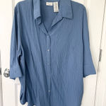 White Stag NWT  blouse plus size women’s collared button down blue Photo 0