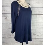 Loft  Top Womens S Blue Scoop Neck 3/4 Sleeves Rayon NEW NWT Photo 2