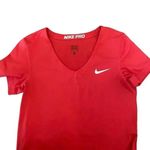Nike  Pro Women's Red Short Sleeve V-Neck Pullover Top Size Small Photo 1