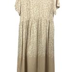Shoulder Brand Cream Short Sleeve Midi Maxi Pocket Dress Imported 44 US 14 XXL Tan Photo 6