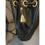 Anne Klein Leather  II Vintage Bucket Bag Purse Handbag Matte Gold Accents EUC Photo 7