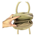Via Prima Small structured Top Handle Handbag Neutral beige brown gold hardware Photo 6