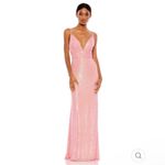 Mac Duggal NWT  26945 Coral Pink Sequin Gown Dress‎ size 16 Photo 2