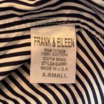 Frank & Eileen  Women’s 100% Cotton Barry Navy & White Button Down Shirt Size XS Photo 6
