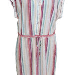Time and Tru Striped Multicolor Linen Dress Size Large 12 Photo 0