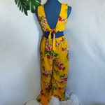Ambiance Tropical Print Tie Back Jumpsuit Pink Photo 4