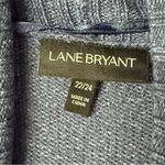 Lane Bryant Cardigan Women Plus 22 Blue Gold Pearl Button Open Front Ribbed Long Photo 1