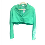 We Wore What NWT  X DANIELLE BERNSTEIN GREEN CROPPED BLAZER Photo 2