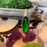 Peridot 925 Silver Statement Ring Size 8.5 Green Photo 3