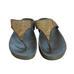 FitFlop  Lulu Superglitz Toe Post Sandals Womens Size 7 Gold Glitter Flip Flops Photo 3