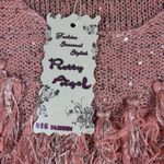 Pretty Angel Womens Crochet Linen Blend Pink Fringed Tank Top Tassels NWT Photo 4