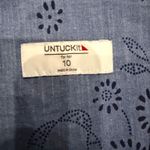 UNTUCKit for Her Blue Eyelet Button Down Belted Dress Size 10 Blue Photo 1