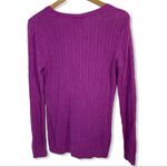 Loft  purple v-neck cable‎ knit sweater small Photo 1