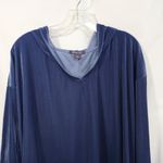 Roamans 22W 24W Hoodie 1X Top Velour Blue Hoodie Hooded Pullover Long Sleeve 457 Photo 2