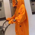 Men’s Hoodie Dope Print Orange Sweatshirt Sweater Streetwear Size M Photo 0
