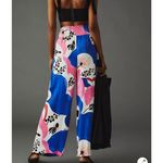Anthropologie Maeve Lisa Sander Floral Wide Leg Pants Blue Pink boho whimsi XL Photo 1
