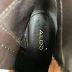 ALDO Suede Boots 8.5 Tan Leather Zipper Ankle Chunky Heel Western Boho Casual Photo 12