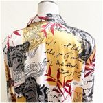 Maggie Barnes Women’s Vintage Satin Button Down Blouse Size 2X 22/24 Artsy Photo 8