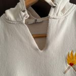 Ganni  |  Cream Hoodie with Heart Match Embroidery Sweatshirt | Small Photo 6