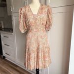 Shoshanna Women's Aubrey Puff Sleeve Smocked Mini Dress Size 6 Multicolored Photo 2