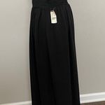 Vintage Clio Pants Wide Leg Palazzo Culottes Cropped Elastic Waist Lined Black Size M Photo 4