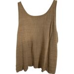 LC Lauren Conrad  Sweater Tank 4X Plus Pointelle‎ Knit Scoopneck Tan White Stripe Photo 3