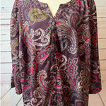 Catherines  Plus size tunic top 3XWP Womens 3X Petite Button front blouse Shirt Photo 0