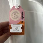 Sunfere White Florence Asymmetrical Chiffon Maxi Dress with Scarf Size Large Photo 9