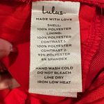 Lulus  Red One Sleeve Satin cutout front bodysuit M Photo 7