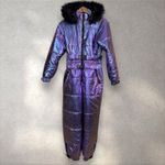 Dolls Kill  Club Exx Aurora Beam Snow Bunny Snow Suit One Piece Iridescent Sz L Photo 4