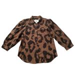 Pistola  brown & black animal print button down top size XS Photo 13