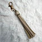 NEW Beige Tassel Bag Charm Tassels Keychains Purse Fashion Charm Gold Photo 1
