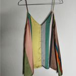 ZARA  Satin Multi-colored Striped‎ Top in Size M CP Photo 2