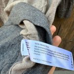 Eileen Fisher  100% Merino Wool Tan and Gray Knit Turtleneck Top Women’s Size M Photo 4