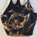 Old Navy Active Black Rose Gold Marble Print Crop Tank Top Women's XL Go Dry Photo 3
